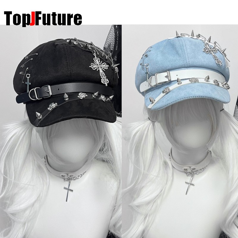 Dad Hat Cotton - Kadın Harajuku Sekizgen Şapka Gotik Punk