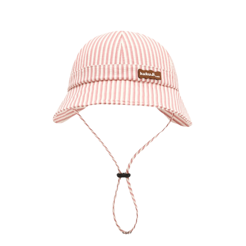 Bucket Hat Cotton - Yeni Çizgili Bebek Kova Şapkası Ayarlanabilir