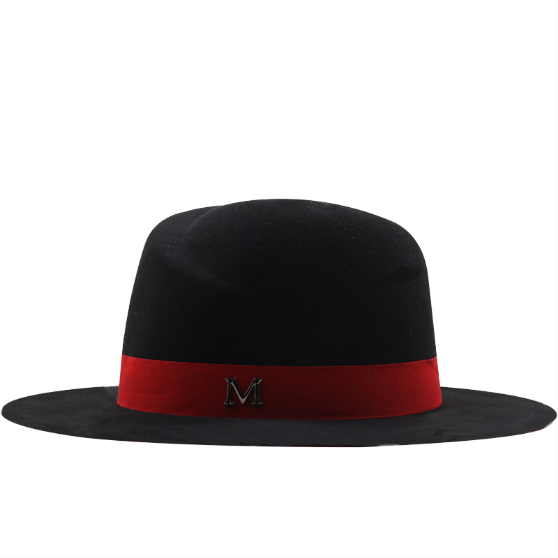 Yeni dış siyah iç kırmızı yün  - Fedora Hat Wool incelemesi ve fiyatı